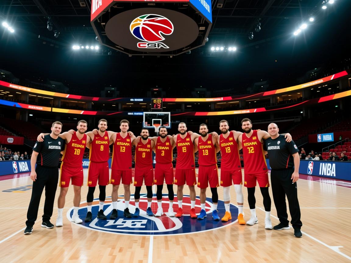 西班牙队队员团结一致,共赢高光时刻